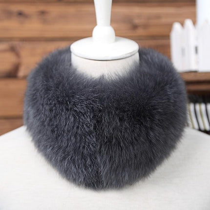Luxurious Faux Fox Fur Collar Scarf with Magnetic Closure - Stylish Winter Accessory for Women