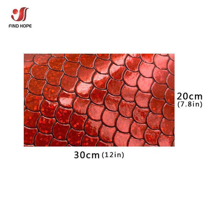 Enchanted Holographic Mermaid Scale PU Faux Leather for Creative DIY Crafts