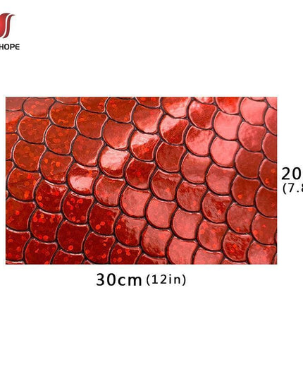 Enchanted Holographic Mermaid Scale PU Faux Leather for Creative DIY Crafts