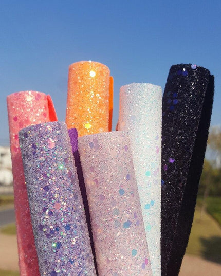 Festive Chunky Glitter Synthetic Leather Sheet for Christmas Crafts