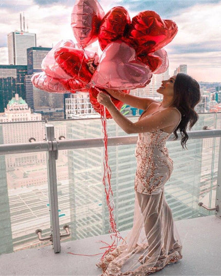 Rose Gold Heart-Shaped Foil Balloon Collection - Ideal for Every Celebration