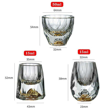 Luxurious 24k Gold-Accented Crystal Shot Glasses - Set of 2 for Exquisite Celebrations