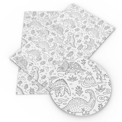 Dinosaur Dreams Faux Leather Fabric for Creative Projects