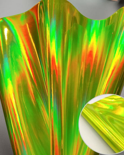 Iridescent Holographic Faux PU Leather Sheet for Creative DIY Projects