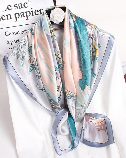 Luxurious Floral Silk Scarf for Women - Chic Neck Wrap for Holiday Elegance