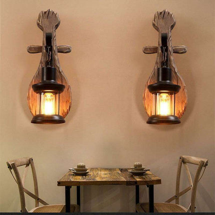 Vintage Wooden Wall Sconce - Classic LED Light Fixture for Home and Hospitality Spaces