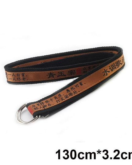 Trendy Unisex Harajuku Letter Printed Canvas Belt - Essential Accessory for Style Aficionados