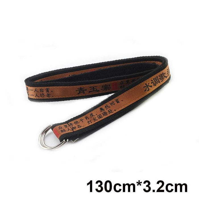 Canvas Belt with Chic Letter Print Buckle - Unisex Accessory for Fashion-forward Individuals