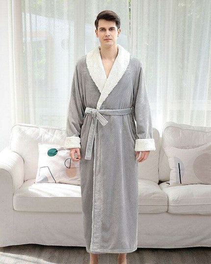Luxurious Extra Long Flannel Robe for All Gender Relaxation