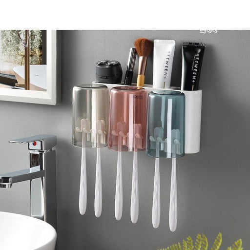 Wall-Mounted Toothbrush Holder Organizer - Family-Friendly Bathroom Accessory