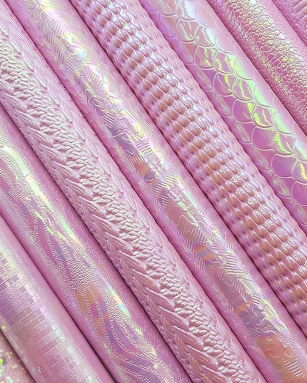 Sparkling Pink Holographic Vinyl Fabric Collection - Perfect for DIY Creations