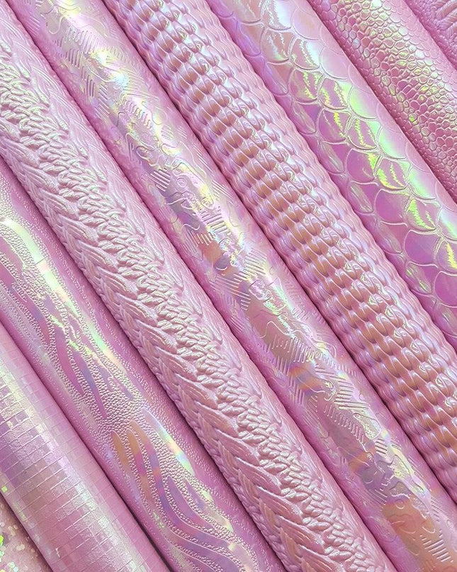 Sparkling Pink Holographic Vinyl Fabric Collection - Perfect for DIY Creations