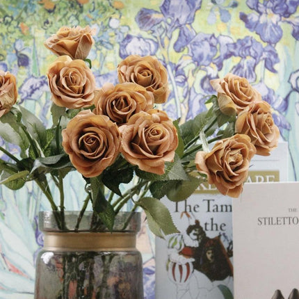 Lifelike Silk Latex Flower Bouquet - Pack of 10