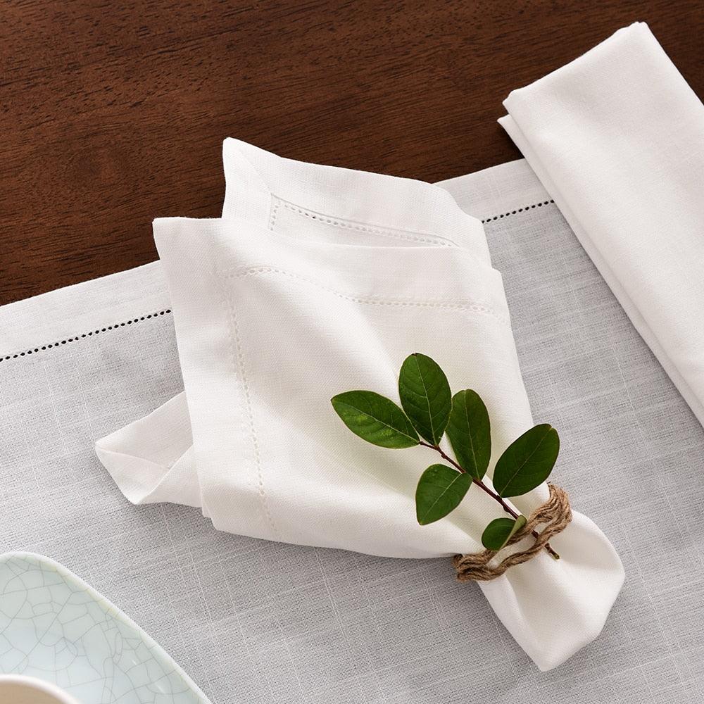 12pcs Set of 60cmx60cm Linen Cloth Napkins-Home Textiles›Kitchen & Table Linens›Cloth Napkins-Très Elite-60cmx60cm-Linen-Oatmeal-Très Elite