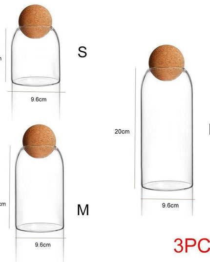 Modern Chic Glass Jar Set with Trendy Cork Tops for Effortless Kitchen Organization
