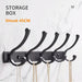 Elegant Wall-Mounted Storage Rack with Hooks and Shelf - Multi-Purpose Home Organizer