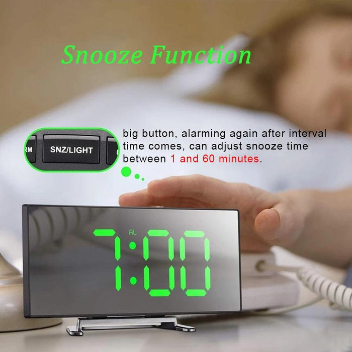 Curved Screen LED Digital Alarm Clock with Temperature and Snooze Function-Home Décor›Decorative Accents›Desk Décor›Clocks›Alarm Clocks-Très Elite-Type1-China-Très Elite