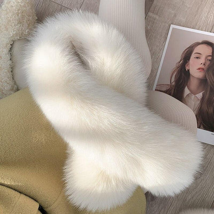 Opulent Fox Fur and Wool Scarf Collar - Transform Your Winter Wardrobe with Elegance