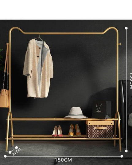 Chic Golden Steel Pipe Garment Drying Rack for Stylish Home Organization
