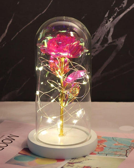 Eternal Rose LED Glass Dome for Enchanting Decor