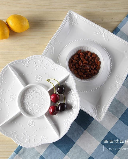 Sophisticated Porcelain Divided Snack Platters