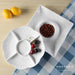 Elegant White Porcelain Divided Plates for Stylish Snack Serving