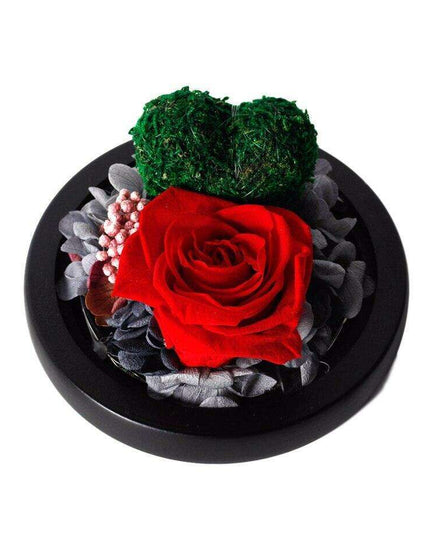 Captivating Glass Rose Lamp in Elegant Dome - A Cherished Emblem of Love
