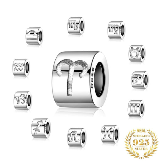 Celestial Personalized Zodiac Sterling Silver Charms for Bespoke Zodiac Sign Jewelry