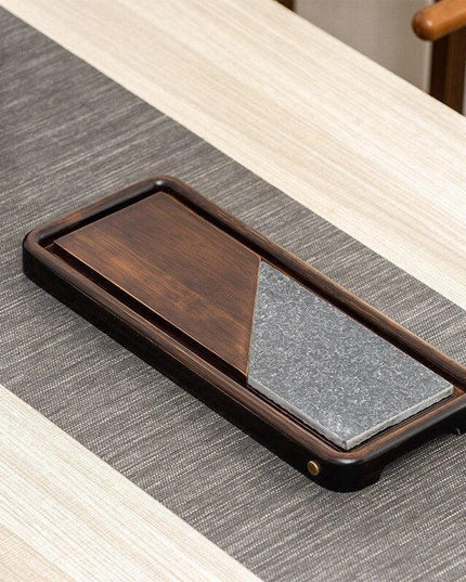 Elegant Dual-Purpose Wooden Tea Tray and Display Table for Discerning Tea Enthusiasts