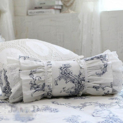 Embroidered Elegance White Lace Cushion - European-Inspired Luxurious Home Decor Accent