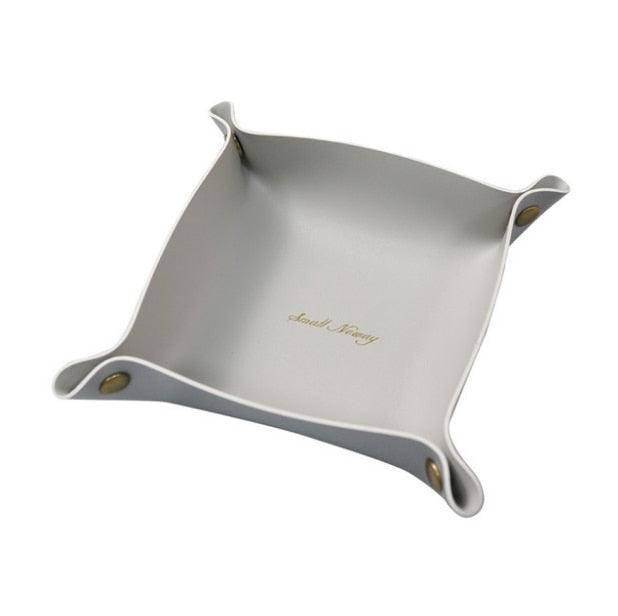 Stylish Faux Leather Vanity Tray for Chic Home Storage