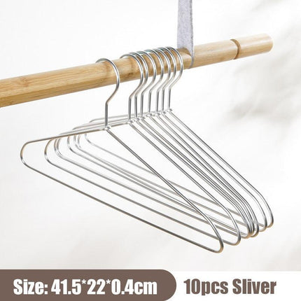 Elegant Metal Hanger Collection - 10 Piece Set for Optimal Closet Management