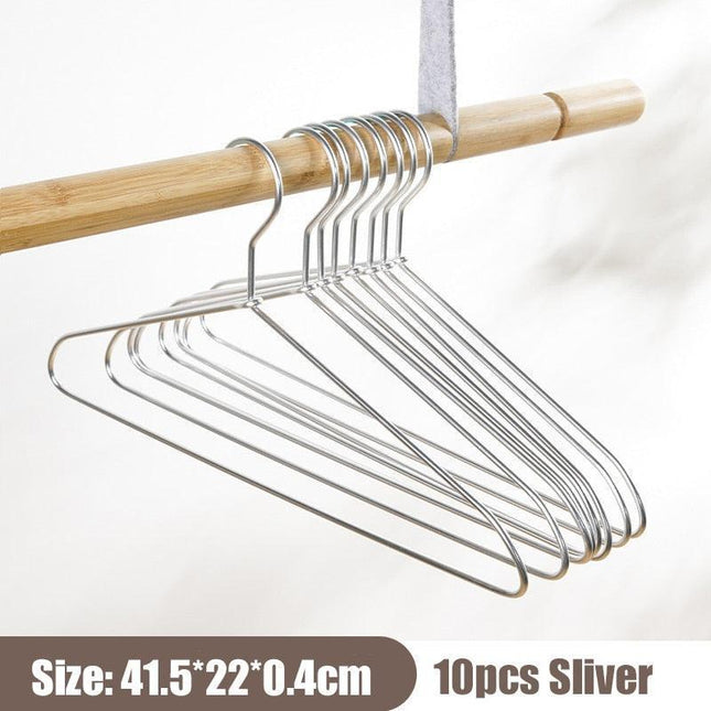 Elegant Metal Hanger Collection - 10 Piece Set for Optimal Closet Management
