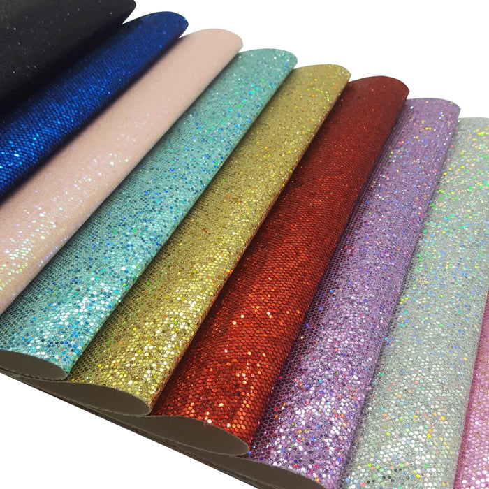 22*30cm Colorful Glitter Fabric A4 Faux Leather Sheets Handmade Bags Shoe Materials DIY Hairbow Accessories Synthetic Leather-Arts, Crafts & Sewing›Sewing & Fabric›Craft Fabrics-Très Elite-multi silver-Très Elite