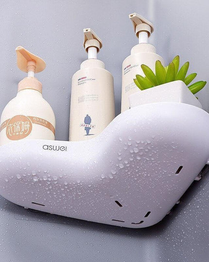 Charming Heart-Shaped Wall Storage Shelf with Enhanced Water Drainage System