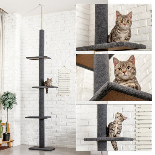 Adjustable Cat Climbing Tree Scratcher Post & Toy Set