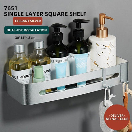Stylish Wall-Mounted Bathroom Organizer in Premium Space Aluminum: A Luxurious Storage Solution