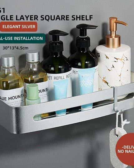 Stylish Wall-Mounted Bathroom Organizer in Premium Space Aluminum: A Luxurious Storage Solution