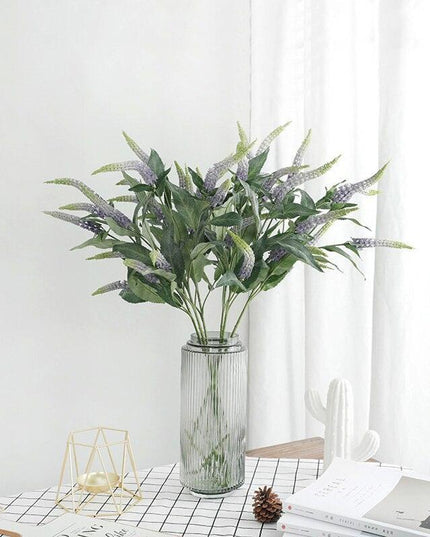 Elegant Sage Grass Faux Floral Arrangement - Set of 5 Realistic Stems