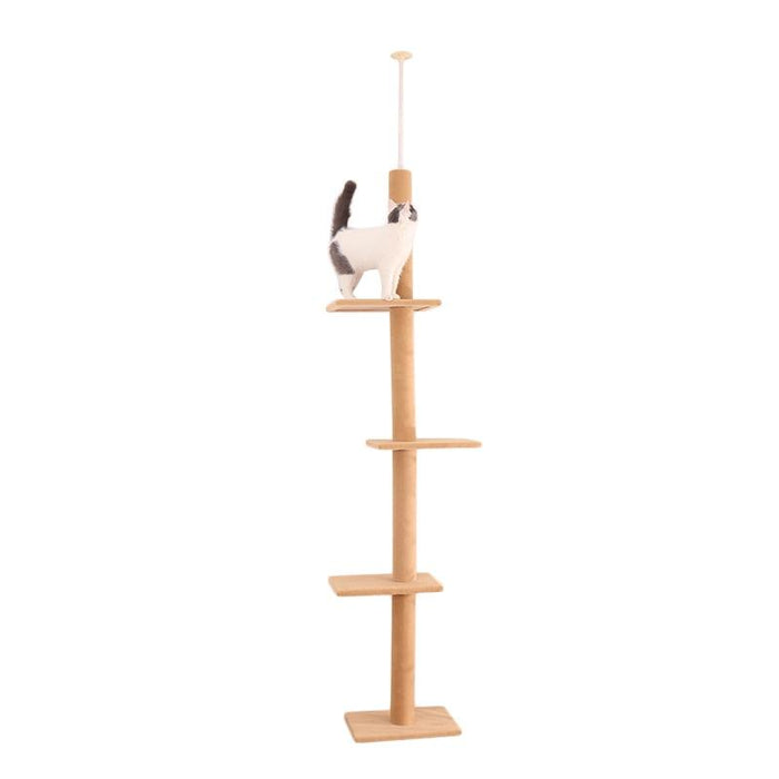 Adjustable Height Cat Tree Condo with Scratching Post for Entertainment and Furniture Protection