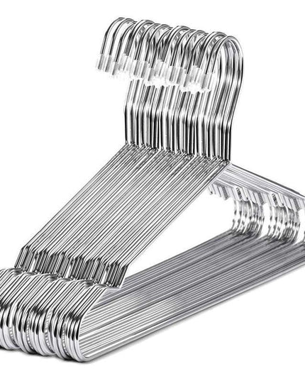 Deluxe Silver Stainless Steel Hanger Set - 20 Pack for Superior Closet Organization