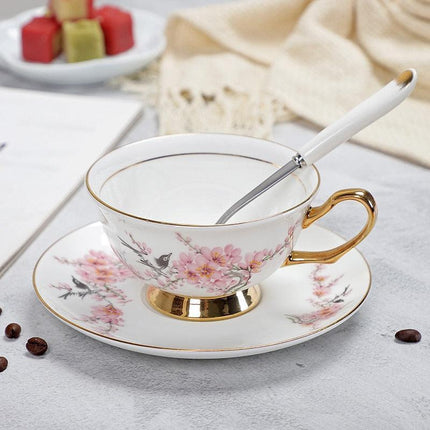 Charming YeFine Bone China Tea Cup & Saucer Set - Whimsical On-Glazed Design