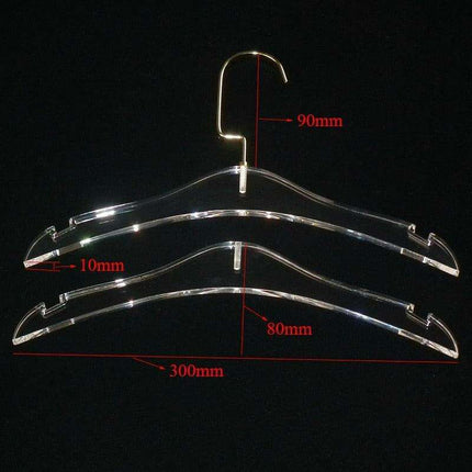 Stylish Acrylic Hanger Set with Attached Hanging Bar for Closet Organization