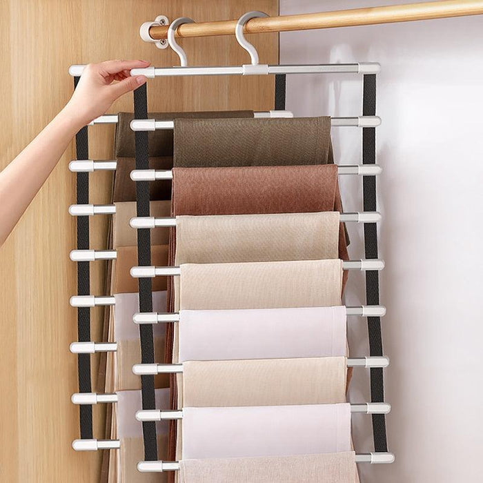 6/8 Tier Pants Organizer for Trousers - Wardrobe Space-Saving Solution