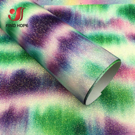 Glittery Rainbow Craft Fabric - 20x30cm Iridescent Art Supplies
