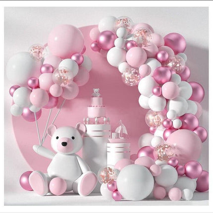 Enchanting Pink Balloon Decoration Set for a Dreamy Baby Girl's Birthday Celebration