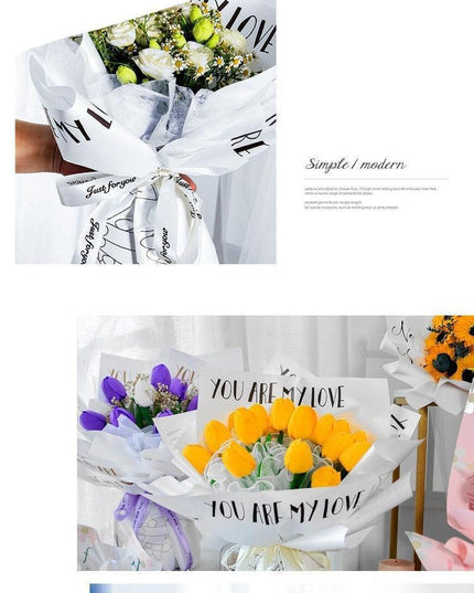 Elegant Waterproof Rose Bouquet Gift Wrap Kit - DIY Floral Packaging Set