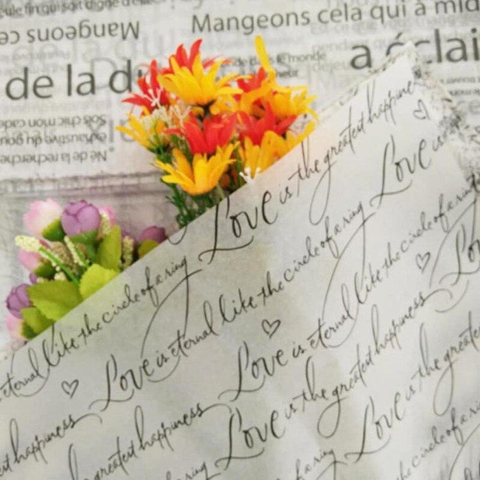 Elegant Floral English Letter Gift Wrap Set - 25 Premium Sheets for Special Celebrations