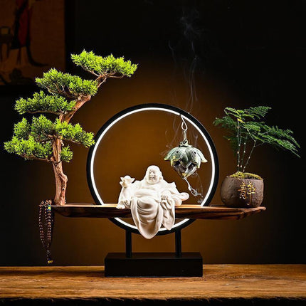 Serenity Buddha Backflow Incense Fountain - Peaceful Home Retreat Kit