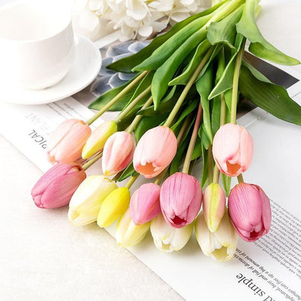 Elegant Silicone Tulip Collection: 5 Realistic Artificial Flowers for Timeless Decor